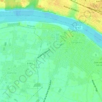 Carte topographique Le Morvan, altitude, relief