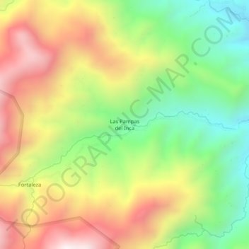 Carte topographique Las Pampas del Inca, altitude, relief