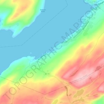 Carte topographique Milltown, altitude, relief