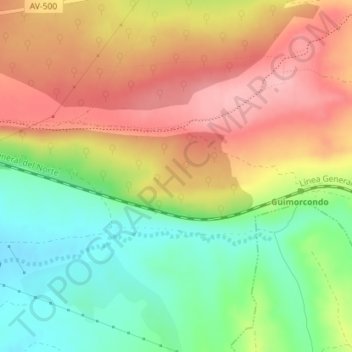 Carte topographique El Pinar, altitude, relief