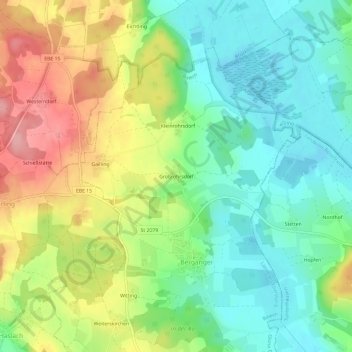 Carte topographique Großrohrsdorf, altitude, relief