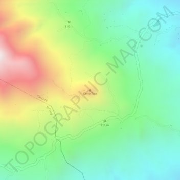 Carte topographique Cerro Tute, altitude, relief