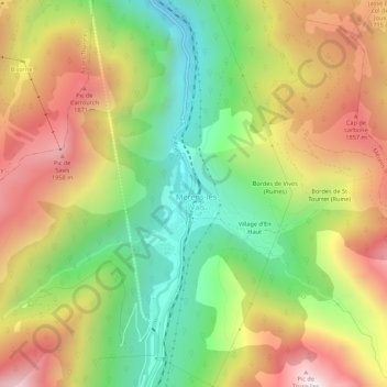 Carte topographique Les Escoumes, altitude, relief