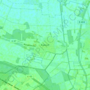 Carte topographique Rottorf, altitude, relief