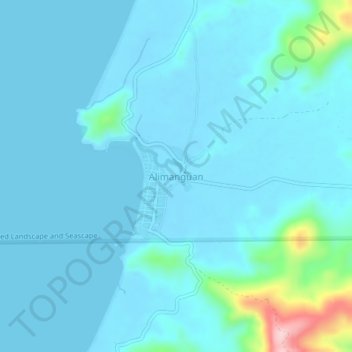 Carte topographique Alimanguan, altitude, relief