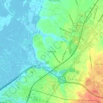 Carte topographique Mataduços, altitude, relief