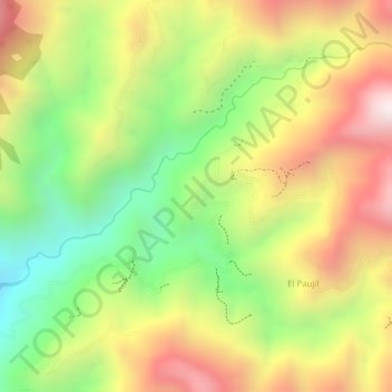 Carte topographique El Pauin, altitude, relief