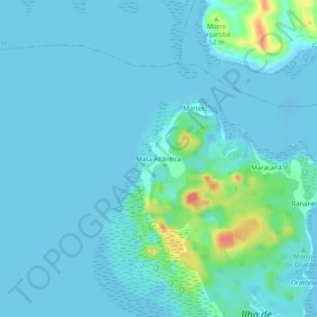 Carte topographique Mata Atlântica, altitude, relief