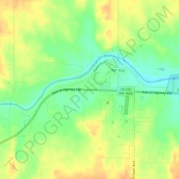 Carte topographique Stonewall, altitude, relief