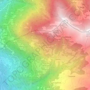 Carte topographique Casabella, altitude, relief