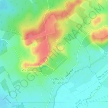 Carte topographique Graveline, altitude, relief