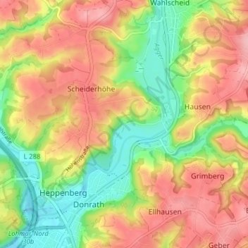 Carte topographique Reelsiefen, altitude, relief