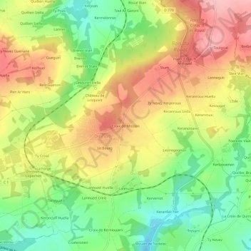 Carte topographique Croix de Mission, altitude, relief