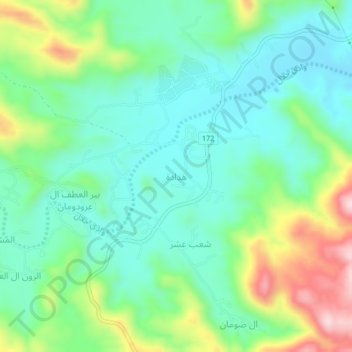 Carte topographique Hadada, altitude, relief