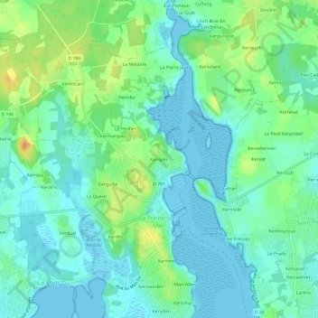 Carte topographique Kerisper, altitude, relief
