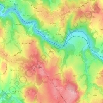 Carte topographique Epied, altitude, relief