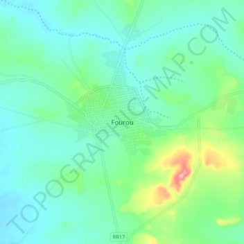 Carte topographique Fourou, altitude, relief