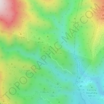 Carte topographique Guijón, altitude, relief