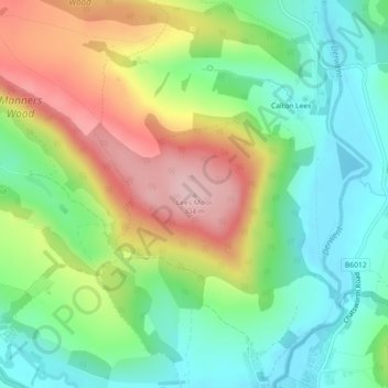 Carte topographique Lees Moor, altitude, relief
