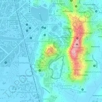 Carte topographique Ambohijanahary, altitude, relief