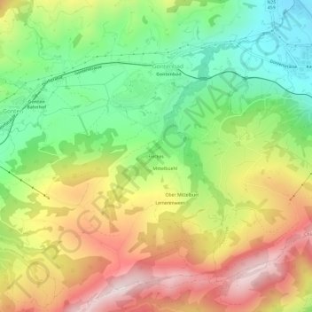 Carte topographique Fleckes, altitude, relief