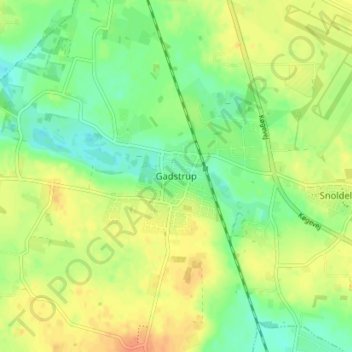 Carte topographique Gadstrup, altitude, relief