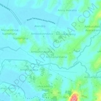 Carte topographique Sabotsy Namehana, altitude, relief