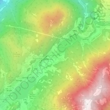 Carte topographique Campolongo, altitude, relief