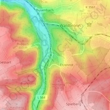 Carte topographique Neurod, altitude, relief