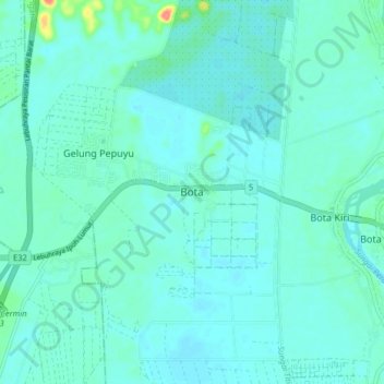 Carte topographique Bota, altitude, relief