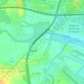 Carte topographique La Torre, altitude, relief