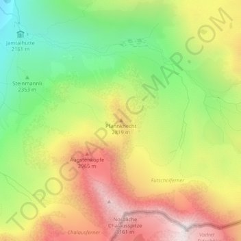Carte topographique Pfannknecht, altitude, relief