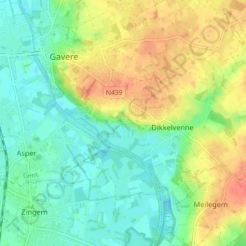 Carte topographique Rotse, altitude, relief