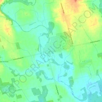 Carte topographique Plattsville, altitude, relief