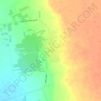 Carte topographique Tittaf, altitude, relief