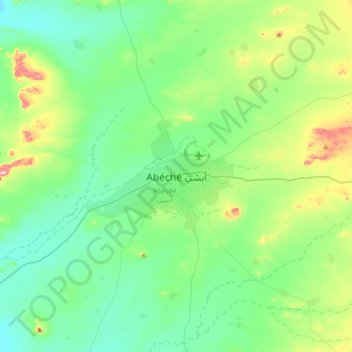 Carte topographique Abéché, altitude, relief