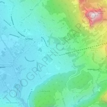Carte topographique Rickenbach, altitude, relief