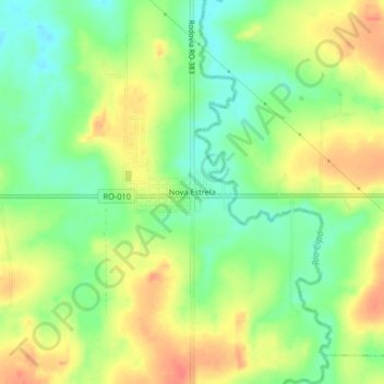Carte topographique Nova Estrela, altitude, relief
