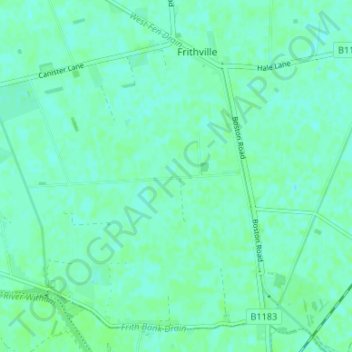 Carte topographique Fishtoft Drove, altitude, relief