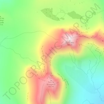 Carte topographique Beinn Alligin, altitude, relief