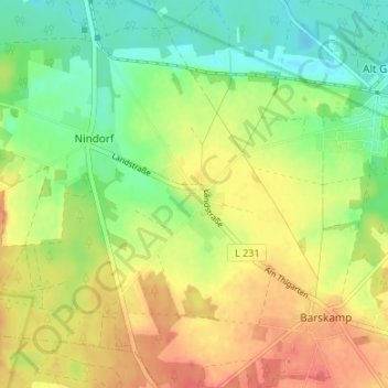 Carte topographique Göddingen, altitude, relief