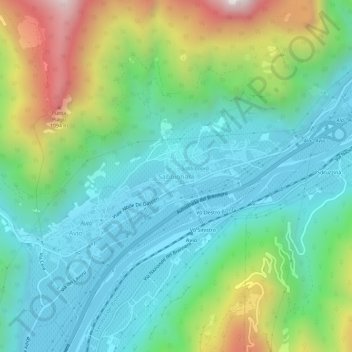 Carte topographique Sabbionara, altitude, relief