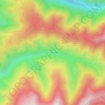Carte topographique Barrio de Primout, altitude, relief