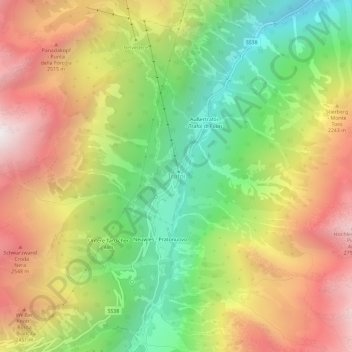 Carte topographique Trafoi, altitude, relief