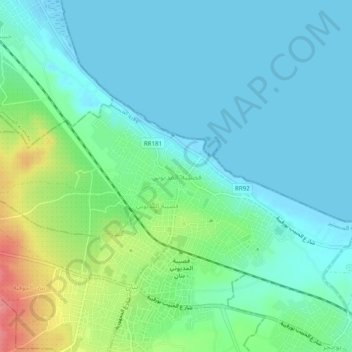 Carte topographique Ksibet El Medouini, altitude, relief