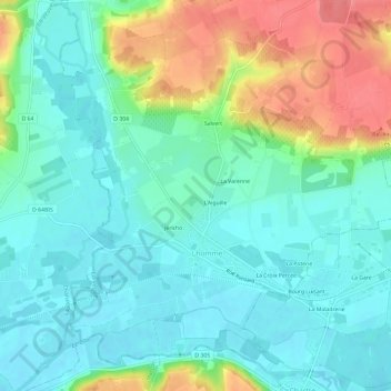 Carte topographique La Varanne, altitude, relief