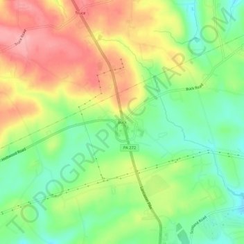 Carte topographique Buck, altitude, relief