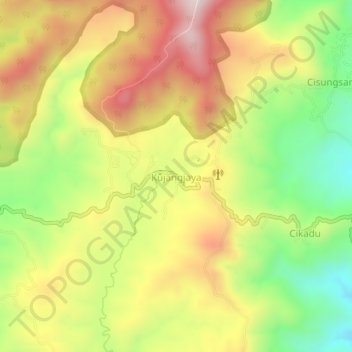 Carte topographique Kujangjaya, altitude, relief