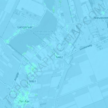 Carte topographique Papenveer, altitude, relief