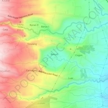 Carte topographique Banud, altitude, relief